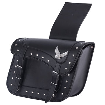 Braided Motorcycle Saddle Bag Black