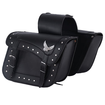 Braided Motorcycle Saddle Bag Black